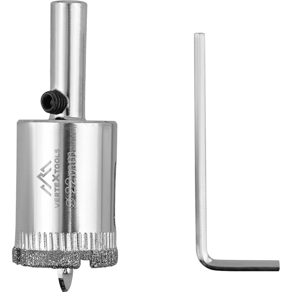 Коронка по стеклу VERTEXTOOLS Ø22×55 мм, с центрирующим сверлом
