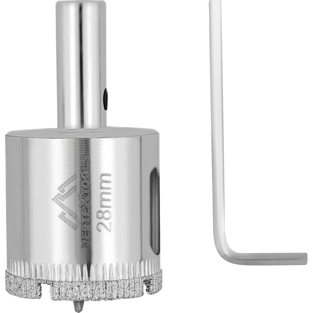 Коронка по стеклу VERTEXTOOLS Ø28×55 мм, с центрирующим сверлом