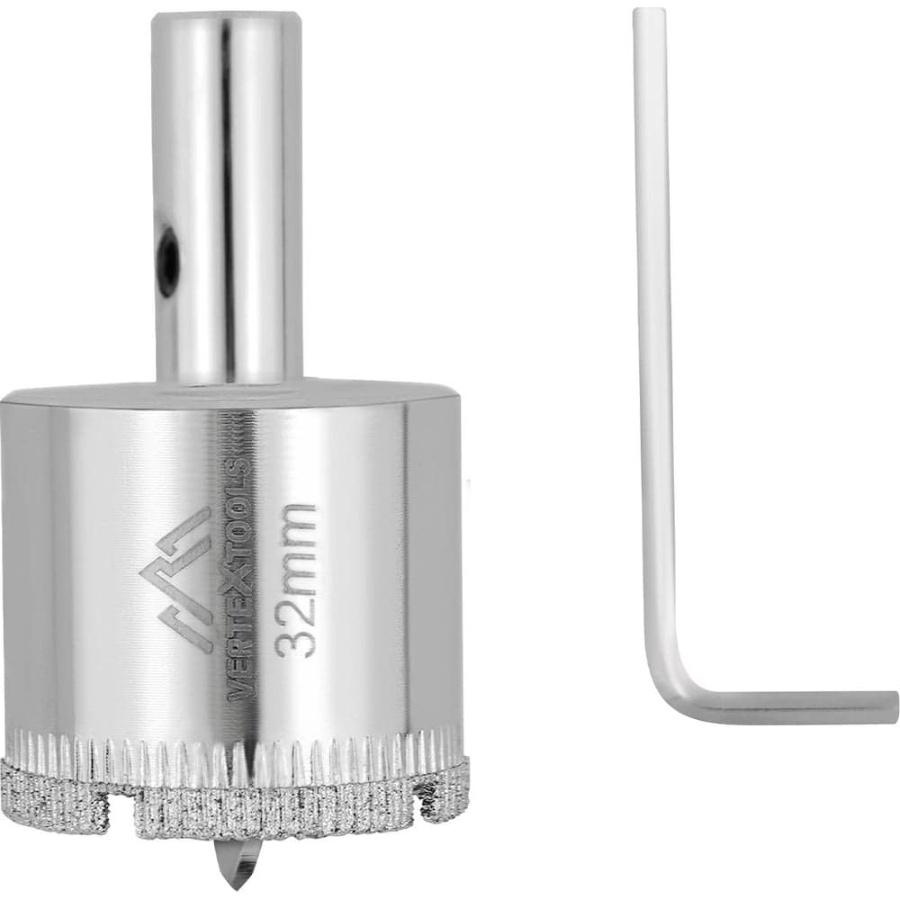 Коронка по стеклу VERTEXTOOLS Ø32×55 мм, с центрирующим сверлом