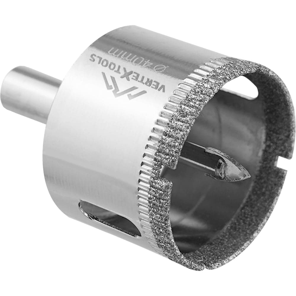 Коронка по стеклу VERTEXTOOLS Ø40×55 мм, с центрирующим сверлом