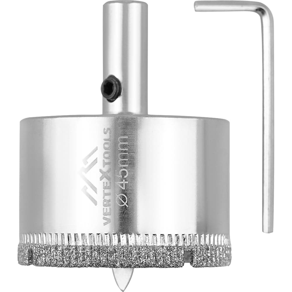 Коронка по стеклу VERTEXTOOLS Ø45×55 мм, с центрирующим сверлом