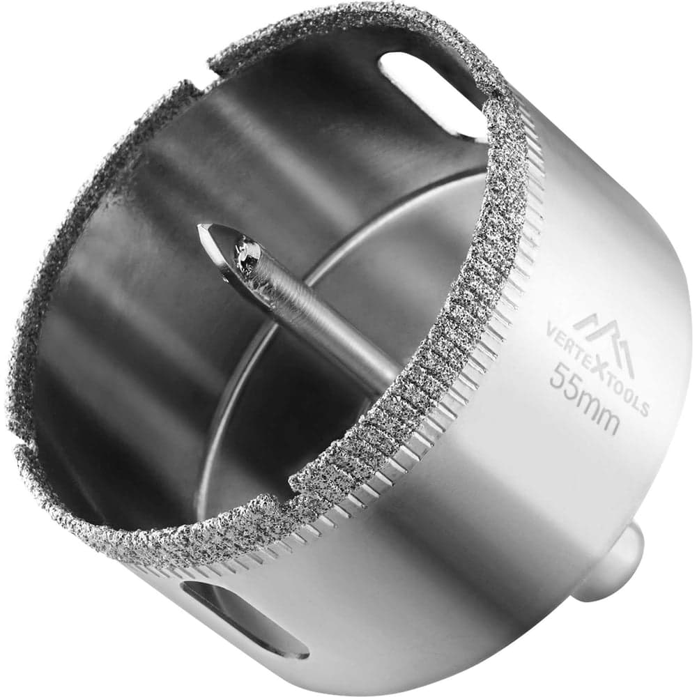 Коронка по стеклу VERTEXTOOLS Ø55×55 мм, с центрирующим сверлом