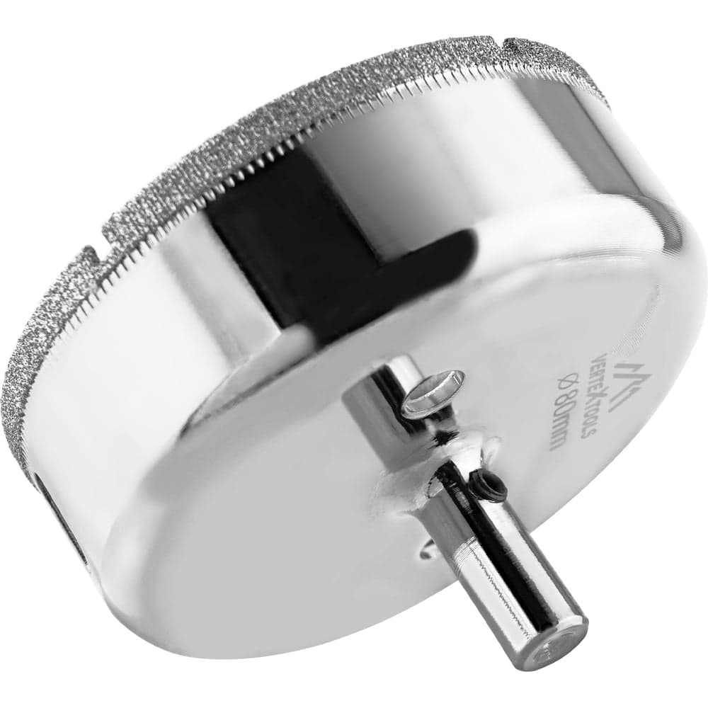 Коронка по стеклу VERTEXTOOLS Ø80×55 мм, с центрирующим сверлом