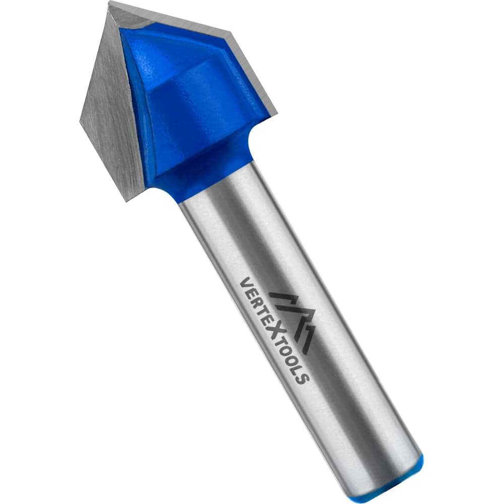 Фреза пазовая V-образная VERTEXTOOLS Ø16×16 мм 90°, хвостовик 8 мм