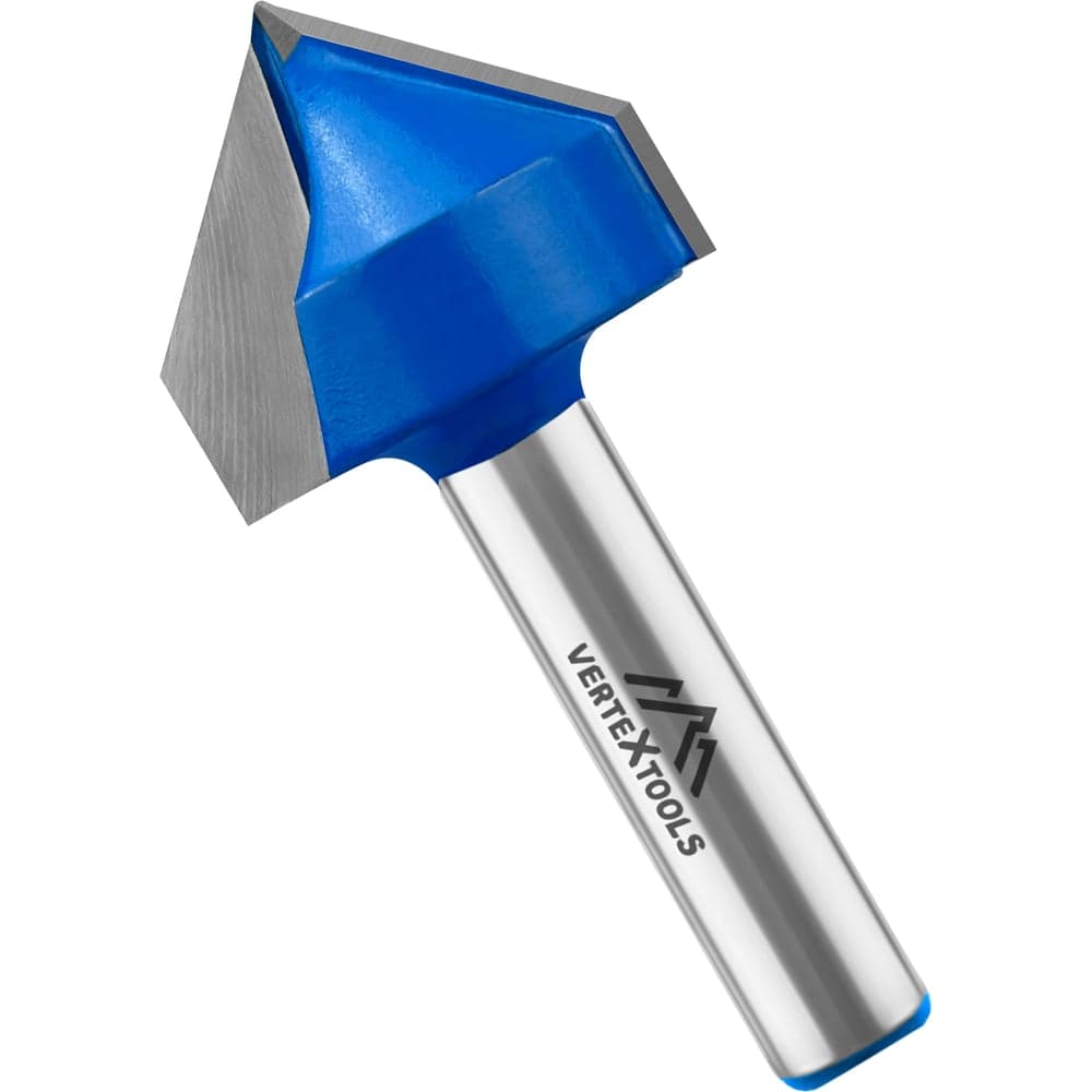 Фреза пазовая V-образная VERTEXTOOLS Ø25×20.7 мм 90°, хвостовик 8 мм