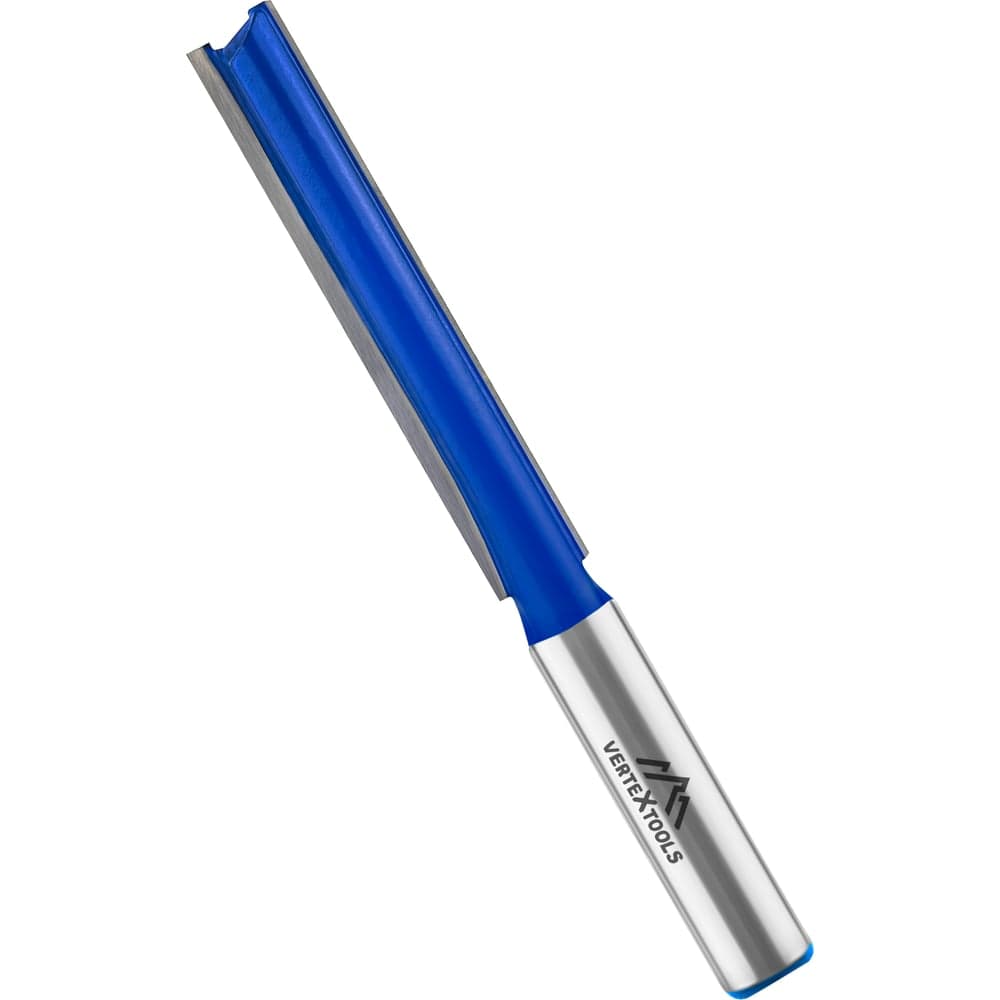 Фреза пазовая прямая VERTEXTOOLS с двойным лезвием Ø12×76.2 мм, хвостовик 12 мм