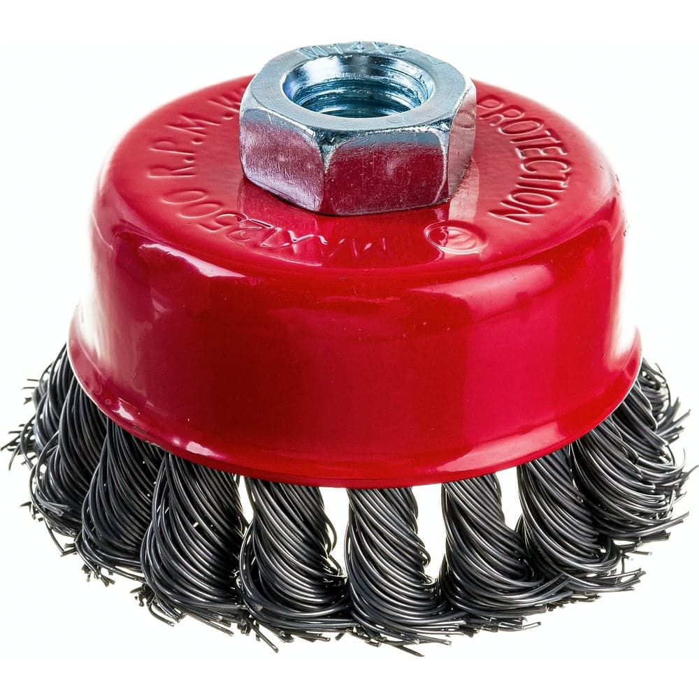 Кордщетка чашеобразная VERTEXTOOLS 75 мм, М14, витая, жёсткая