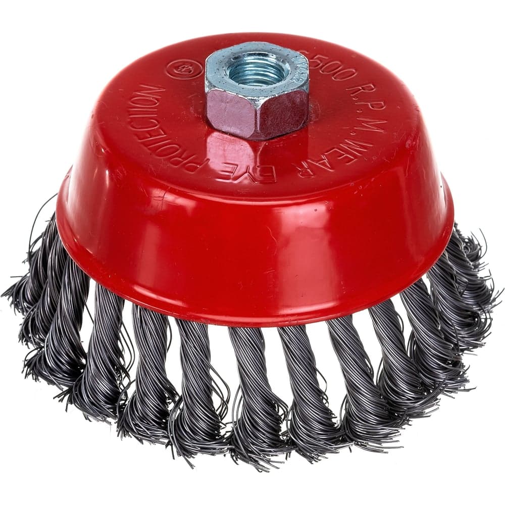 Кордщетка чашеобразная VERTEXTOOLS 125 мм, М14, витая, жёсткая