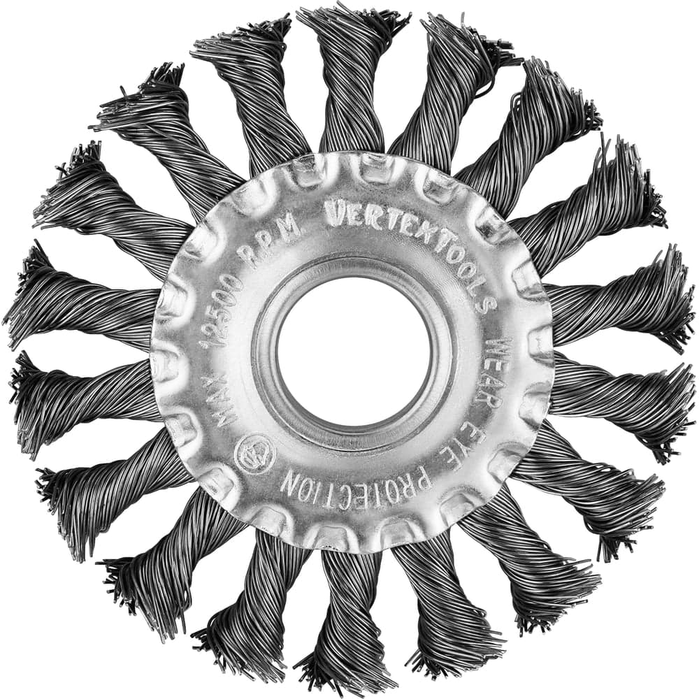Кордщетка плоская VERTEXTOOLS 100 мм, посадка 22 мм, витая