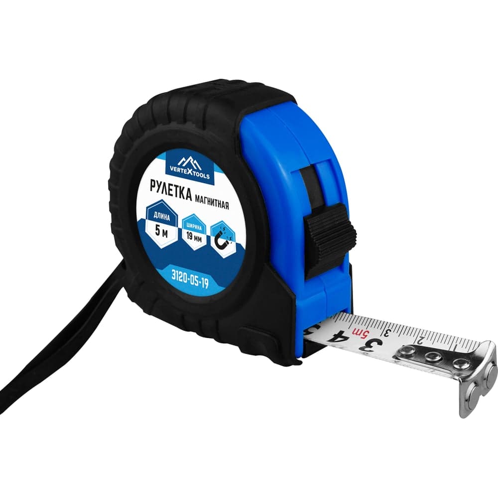 Рулетка магнитная VERTEXTOOLS 5 м × 19 мм