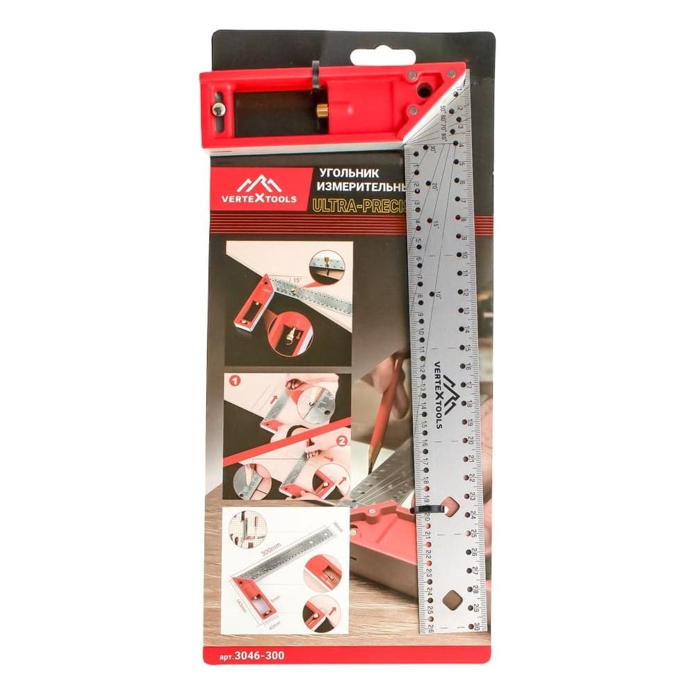 Угольник измерительный VERTEXTOOLS ULTRA-PRECISE 300 мм