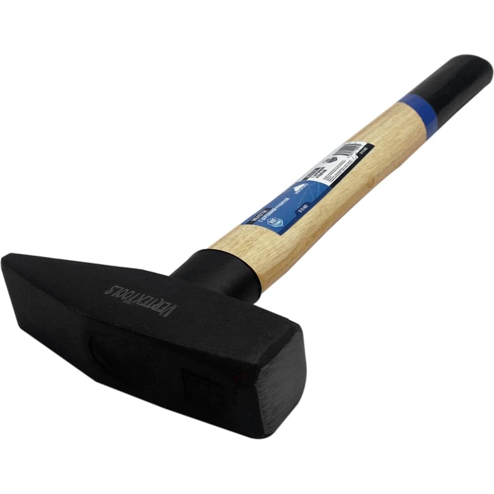 Молоток слесарный VERTEXTOOLS 800 г, квадратный боёк, деревянная рукоятка