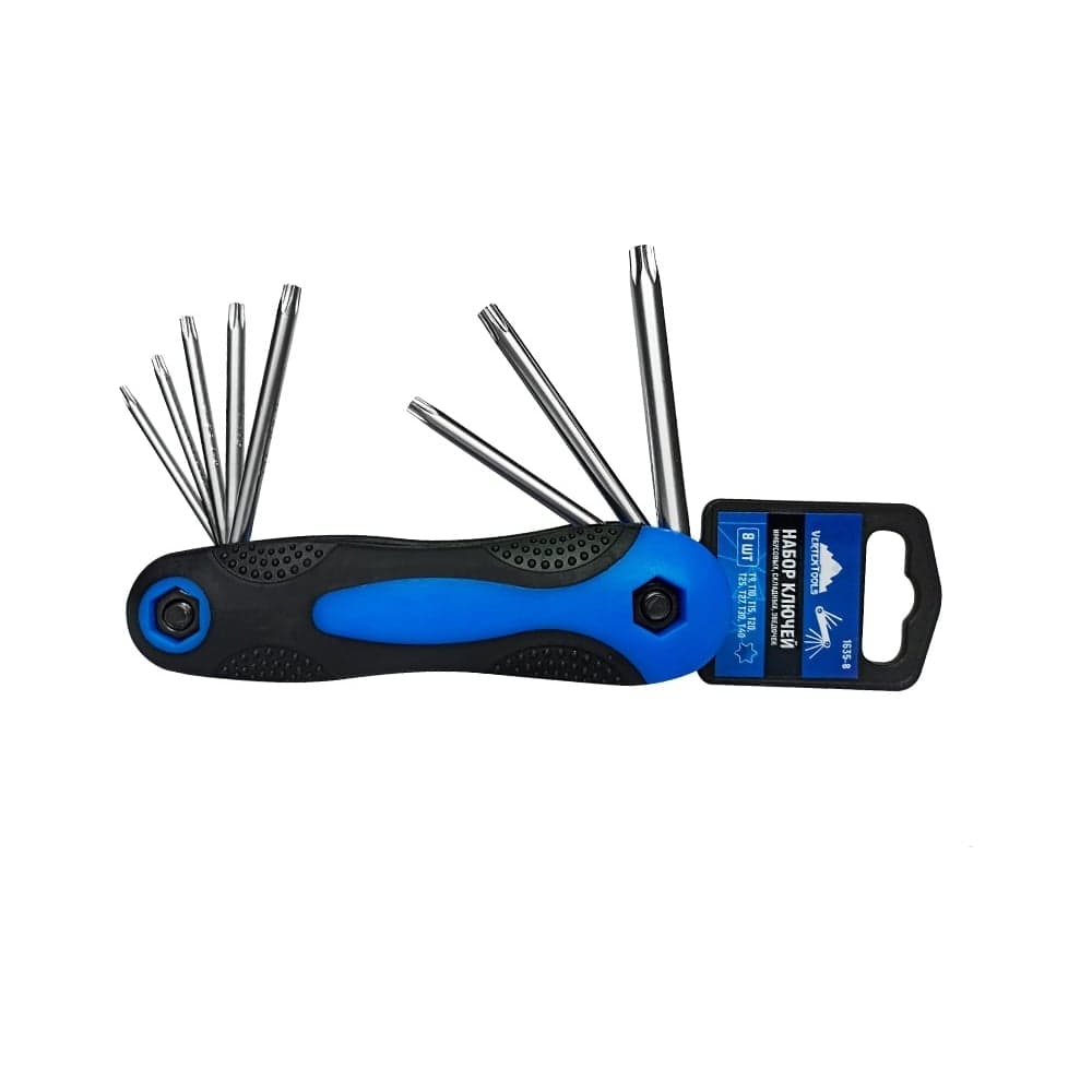 Набор ключей имбусовых складных звёздочка VERTEXTOOLS T9-T40, 8 предметов