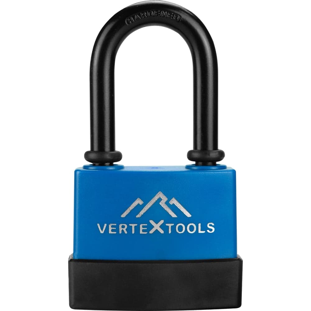 Замок навесной VERTEXTOOLS всепогодный удлинённая дужка 70 мм